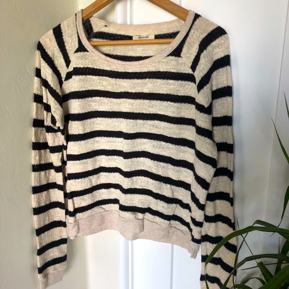 EUC Madewell Women's Striped Linen Sweater